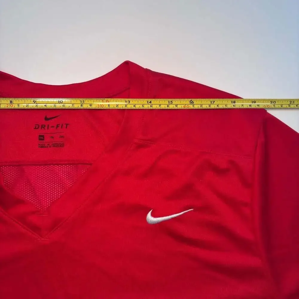 Nike Dri-Fit Red V-Neck Athletic T-Shirt
